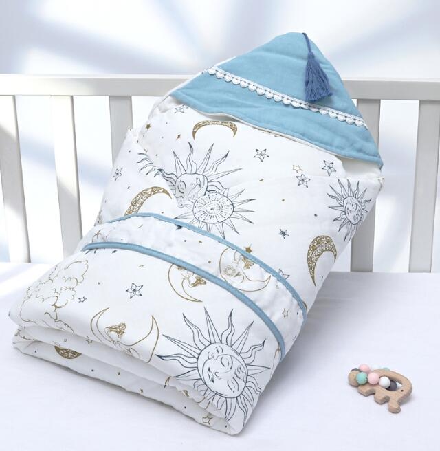 Newborn Baby Swaddle Blanket – Double Layer Cotton Anti-Shock Sleeping Wrap