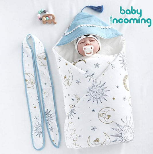 Newborn Baby Swaddle Blanket – Double Layer Cotton Anti-Shock Sleeping Wrap