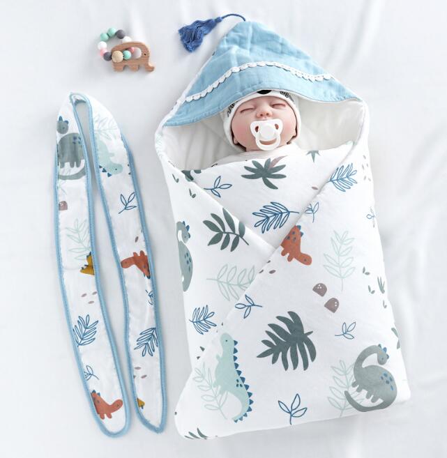 Newborn Baby Swaddle Blanket – Double Layer Cotton Anti-Shock Sleeping Wrap