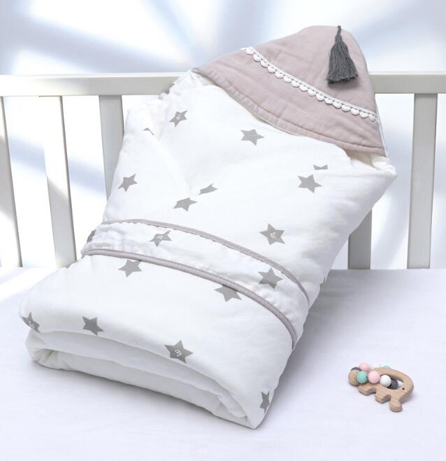 Newborn Baby Swaddle Blanket – Double Layer Cotton Anti-Shock Sleeping Wrap