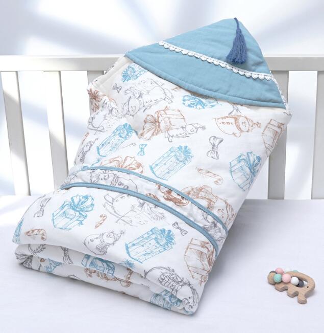Newborn Baby Swaddle Blanket – Double Layer Cotton Anti-Shock Sleeping Wrap