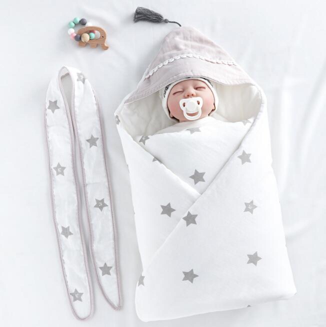 Newborn Baby Swaddle Blanket – Double Layer Cotton Anti-Shock Sleeping Wrap