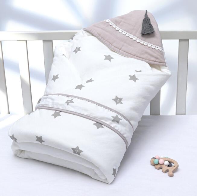 Newborn Baby Swaddle Blanket – Double Layer Cotton Anti-Shock Sleeping Wrap