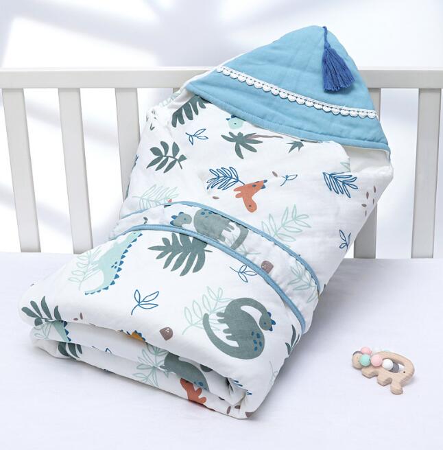 Newborn Baby Swaddle Blanket – Double Layer Cotton Anti-Shock Sleeping Wrap