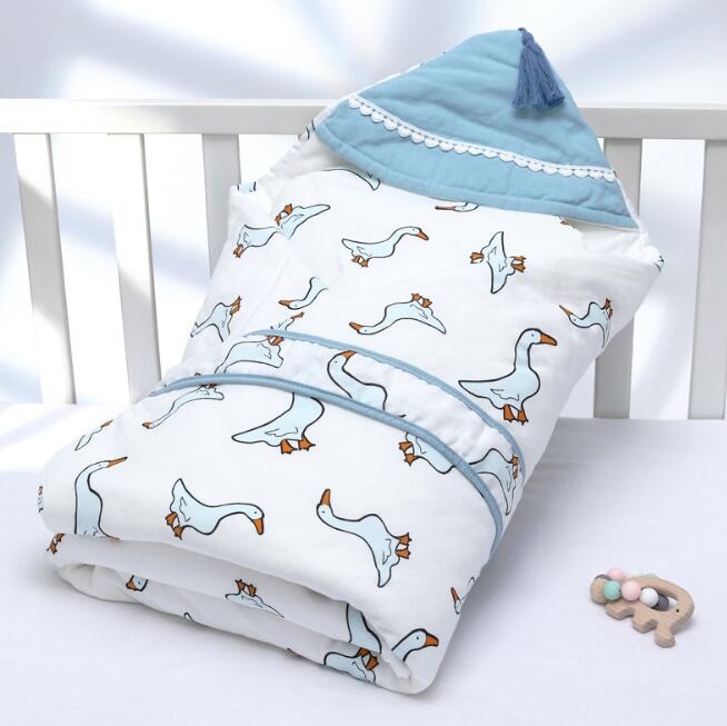 Newborn Baby Swaddle Blanket – Double Layer Cotton Anti-Shock Sleeping Wrap